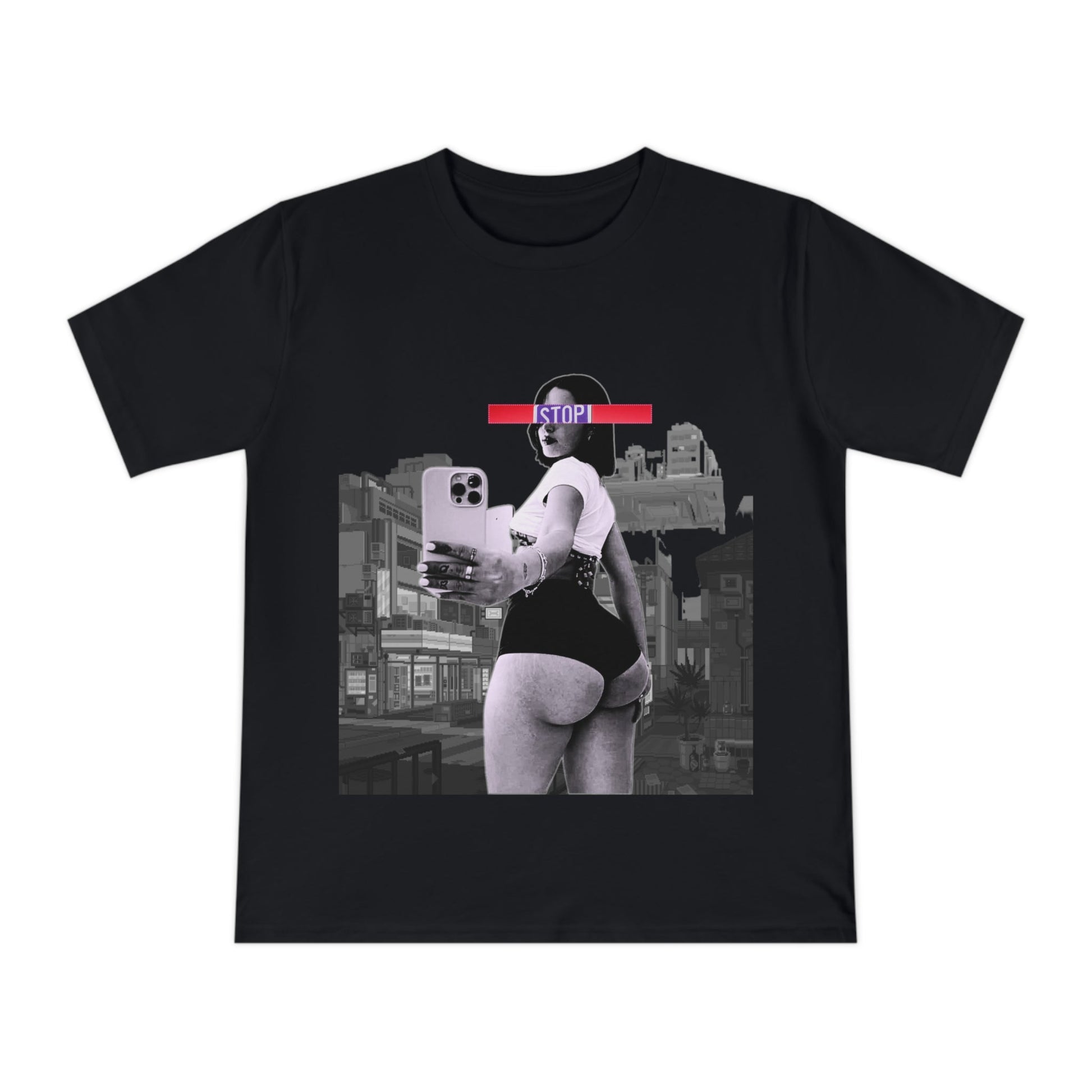 T-shirt "STOP!" – Art Digital Pop & Futuriste | Streetwear Graphique Unisexe