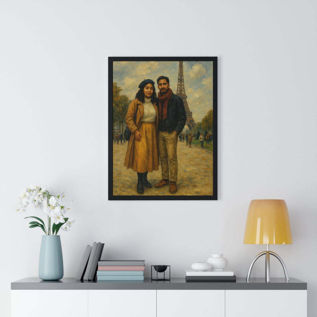 🖼️ Portrait Romantique à Paris – Style Peinture Classique