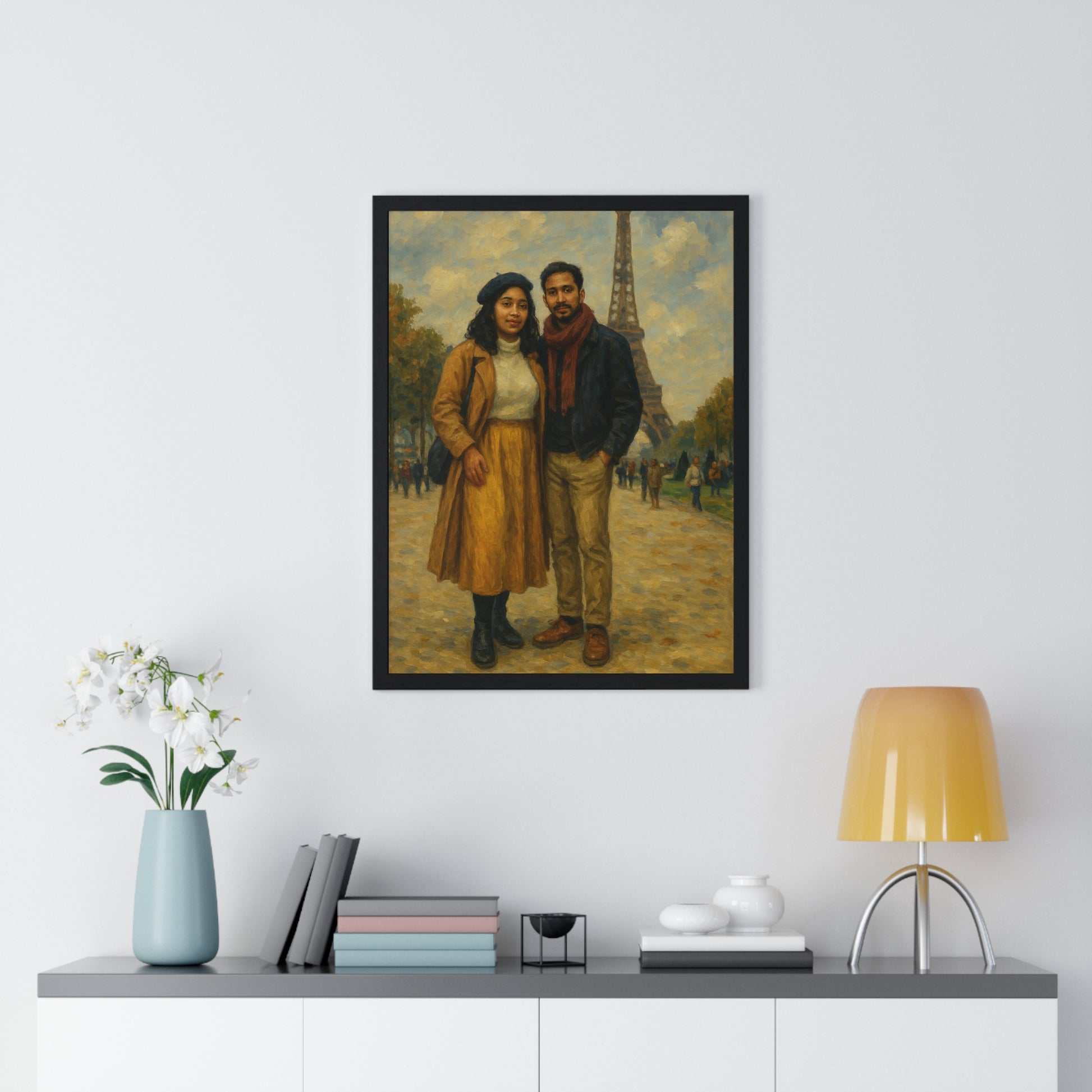 🖼️ Portrait Romantique à Paris – Style Peinture Classique