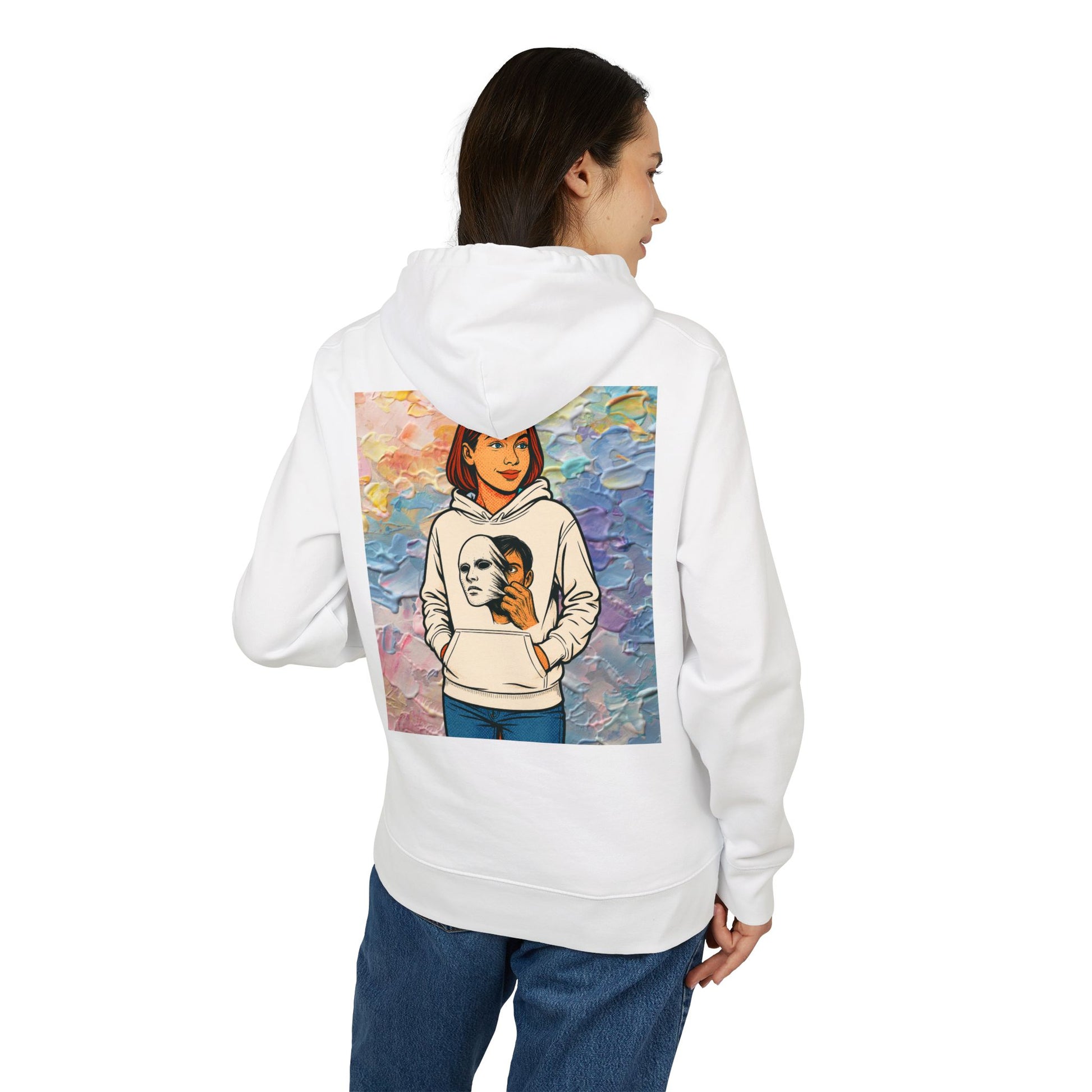 Sudadera con capucha artística unisex: «Explosión cromática» 