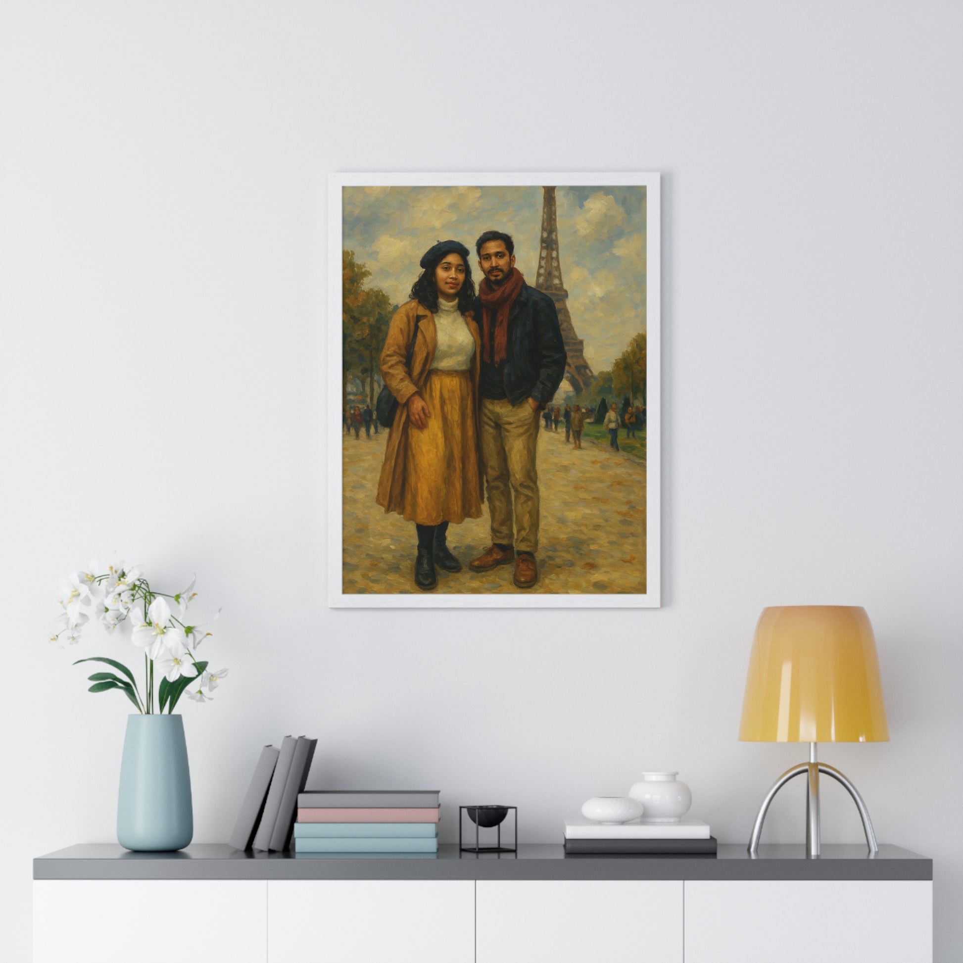 🖼️ Portrait Romantique à Paris – Style Peinture Classique