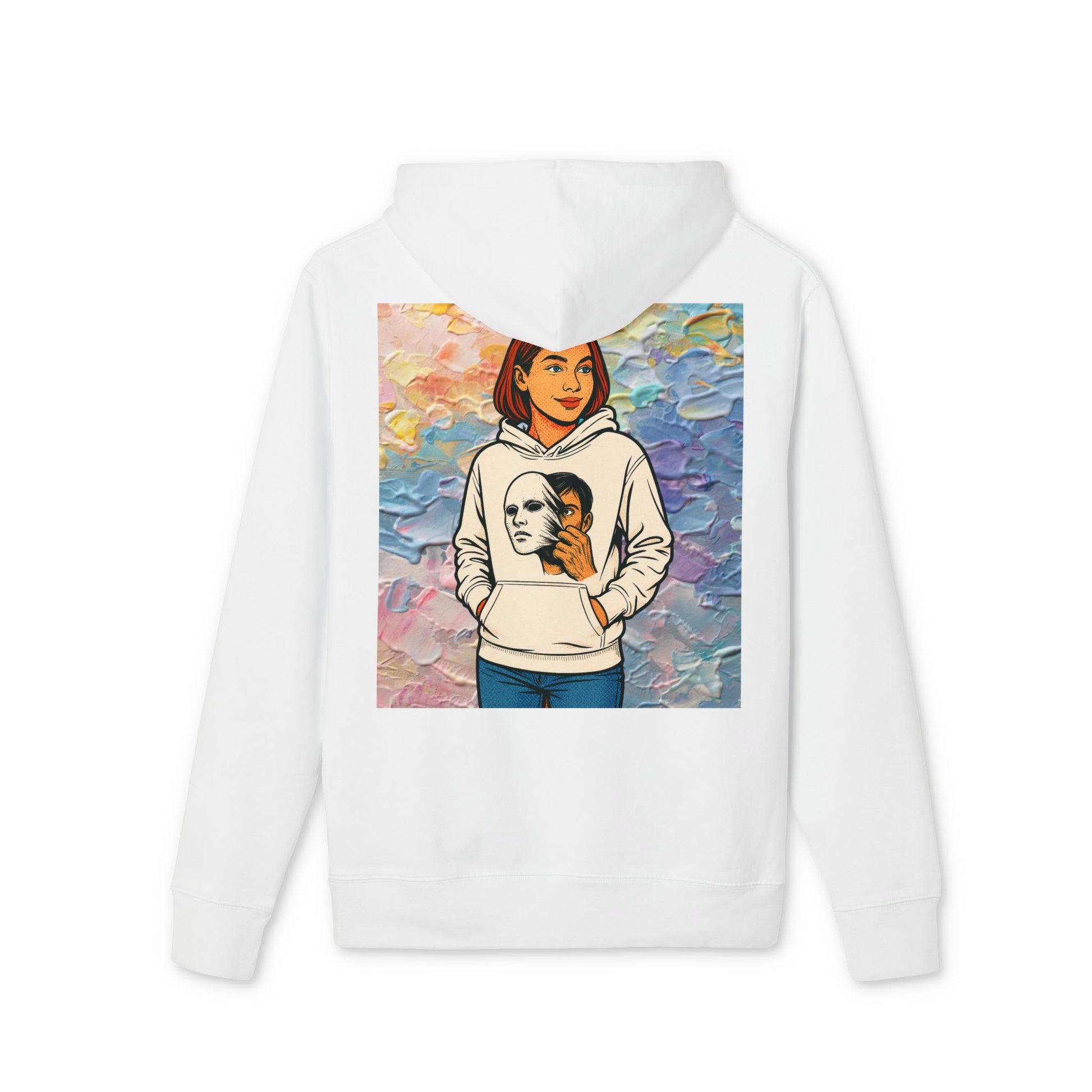 Sudadera con capucha artística unisex: «Explosión cromática» 