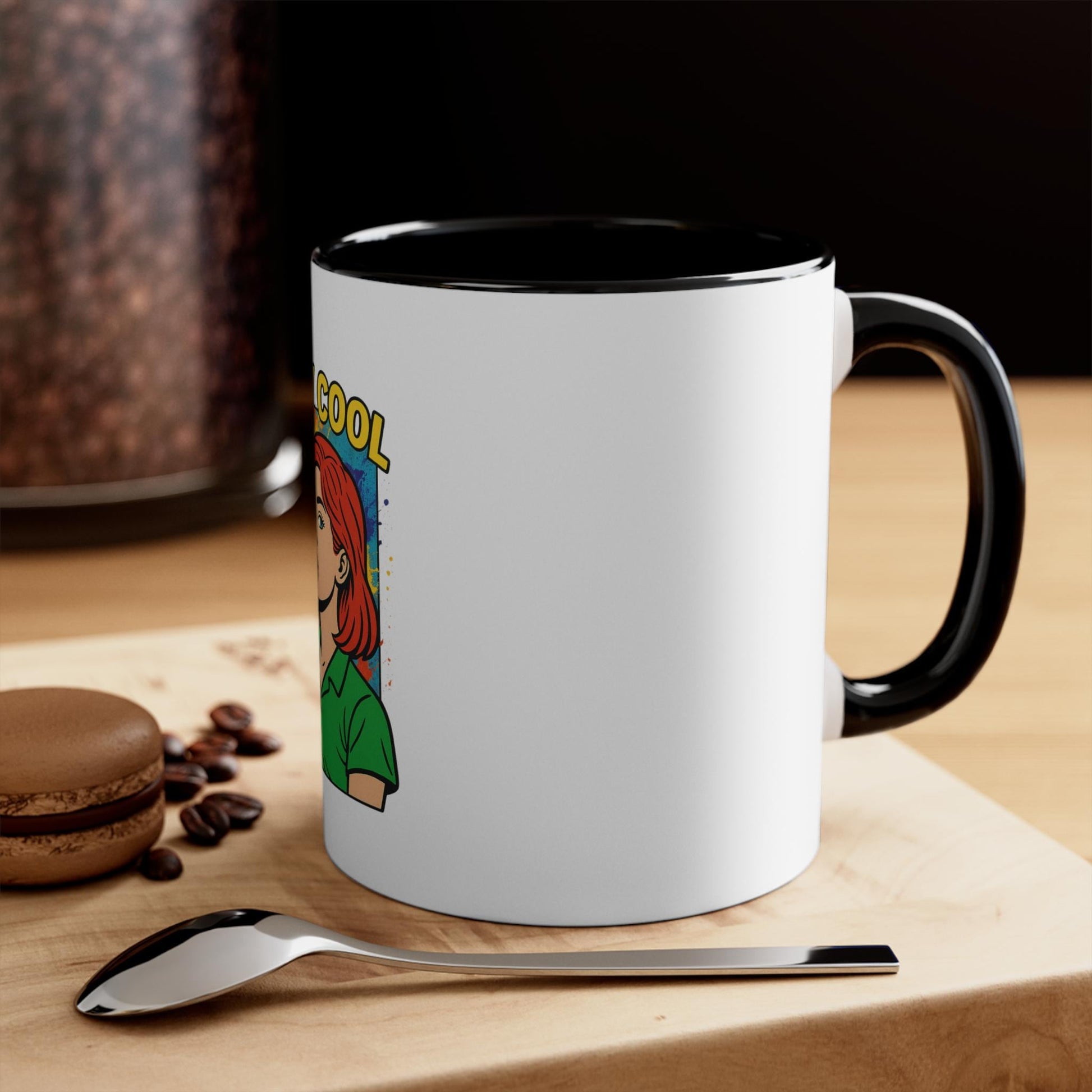 Stay Cool Colorful Accent Mug, Funny Coffee Cup, Gift for Friends, Vibrant Kitchen Decor, Home Office Drinkware