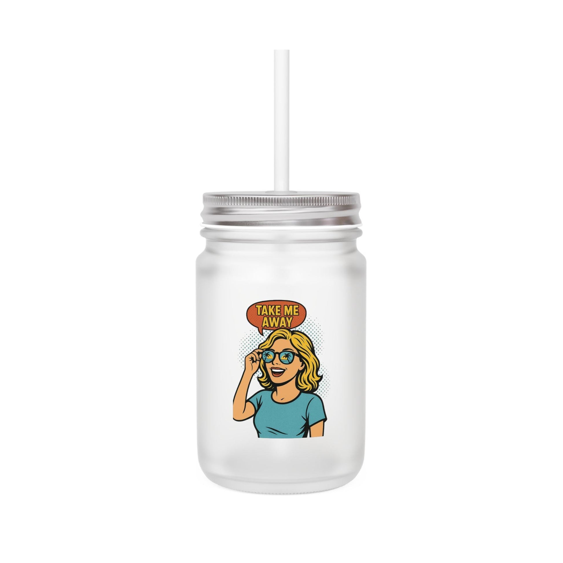 Mason Jar with Fun Design, Cute Drinkware for Summer Parties, Gifts for Friends, Travel Mugs, Kitchen Decor, Custom Drink Containers