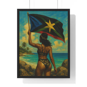 Affiche Fierté Caraïbéenne Art Sensuel et Engagé | Caribbean Queen | Art Print |  Empowerment & Island Beauty