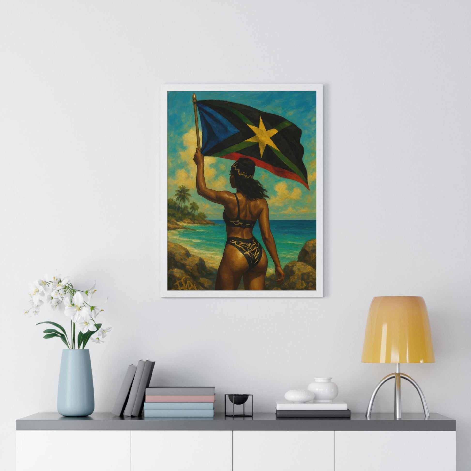 Affiche Fierté Caraïbéenne Art Sensuel et Engagé | Caribbean Queen | Art Print |  Empowerment & Island Beauty