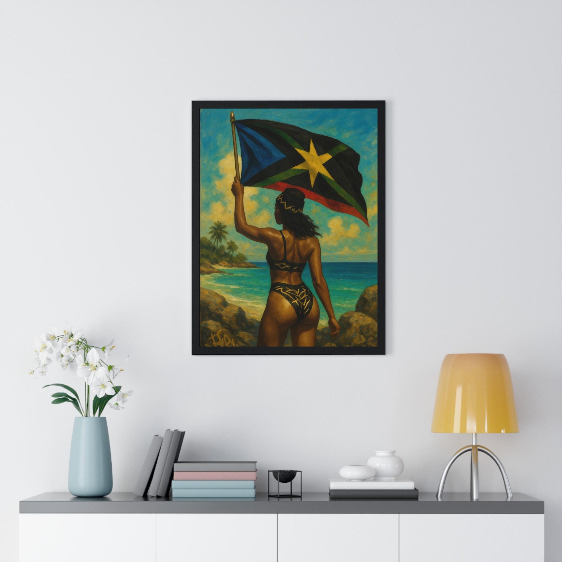 Affiche Fierté Caraïbéenne Art Sensuel et Engagé | Caribbean Queen | Art Print |  Empowerment & Island Beauty