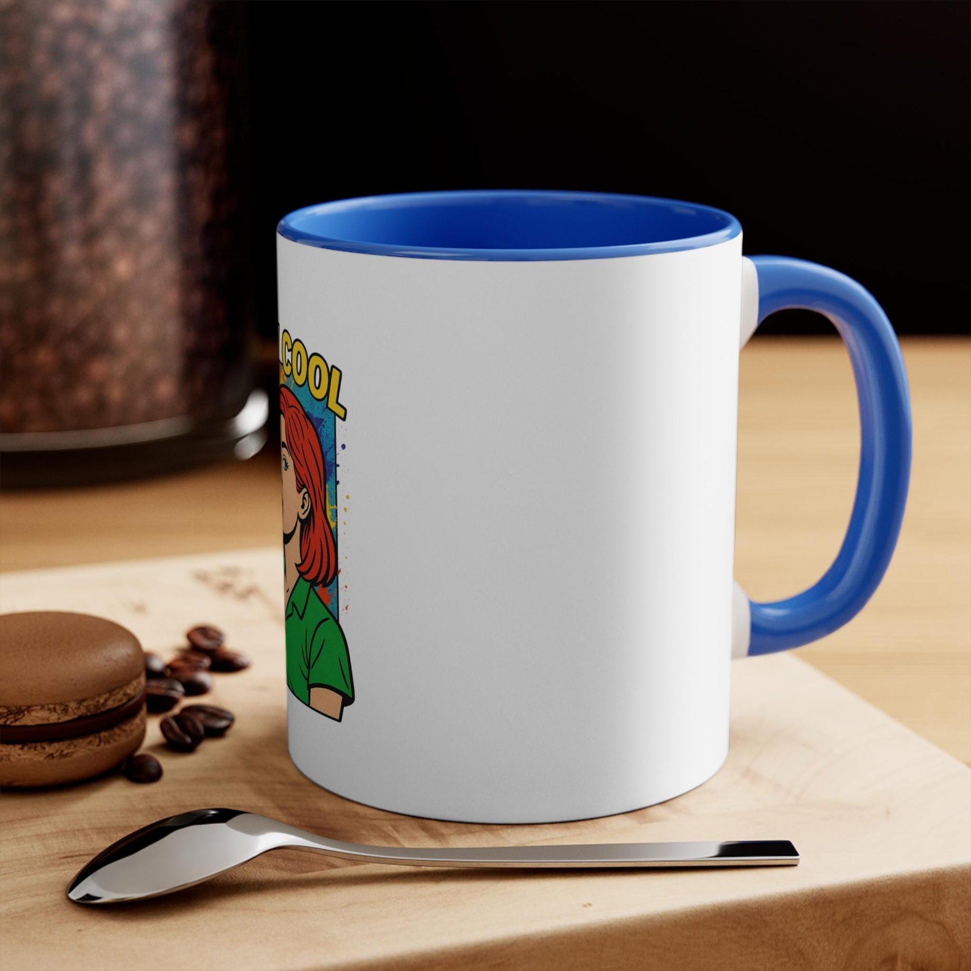 Stay Cool Colorful Accent Mug, Funny Coffee Cup, Gift for Friends, Vibrant Kitchen Decor, Home Office Drinkware