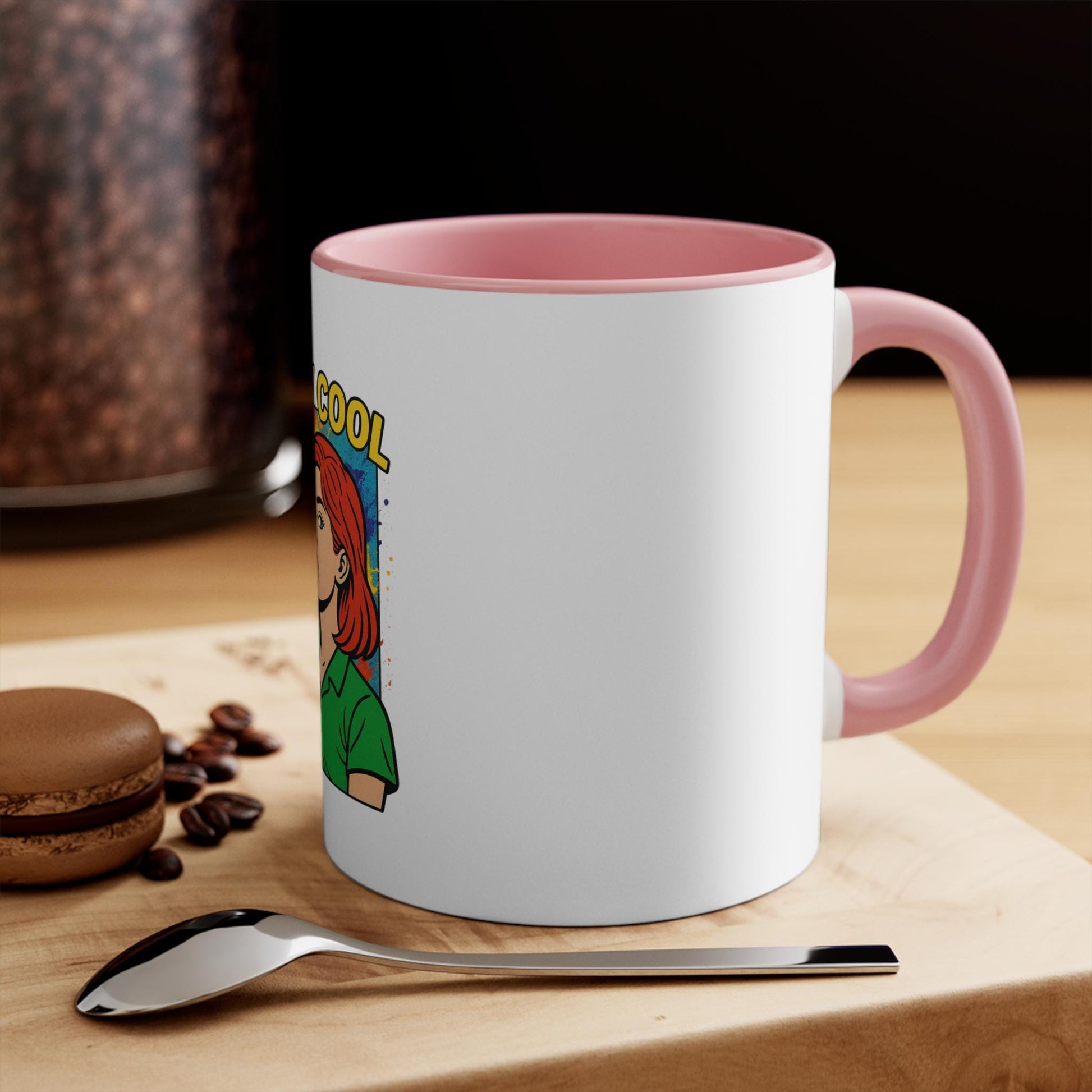 Stay Cool Colorful Accent Mug, Funny Coffee Cup, Gift for Friends, Vibrant Kitchen Decor, Home Office Drinkware