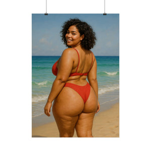 Affiche | Souris à la vie |  Beauté Curvy sur la plage
